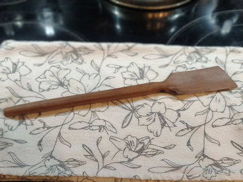 Handmade wooden saucepan spatula sealed with butcher block oil
